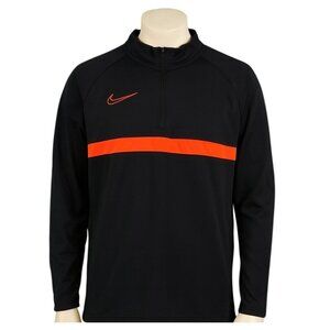 Nike Mens Large Dri-Fit Long Sleeve Pullover Shirt Black & Orange